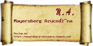 Mayersberg Azucséna névjegykártya